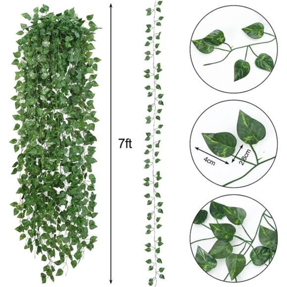 14 Pack 101ft Artificial Ivy Greenery Garland,Fake Vines Hanging Plants Backdrop - Picture 3 of 6